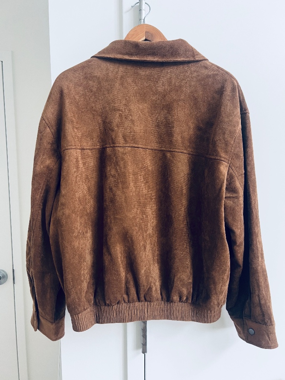 ZARA Brown Suede-Look Bomber Jacket Size S - Picture 5 of 5